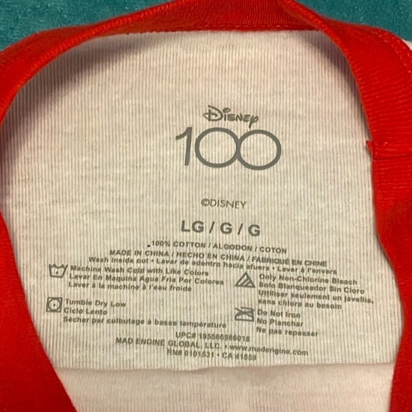 DISNEY MICKEY MOUSE CLUB JUNIOR XS LONG SLEEVE COLOR BLOCKING PUFFY LETTERS - Picture 6 of 7